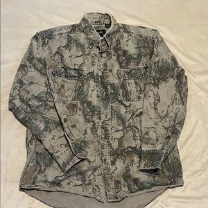 Men's vintage Camouflage button down Shirt